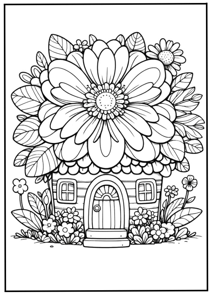 Malbuch Blumen ( 30 Seiten / A5 )