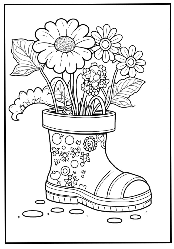 Malbuch Blumen ( 30 Seiten / A5 )